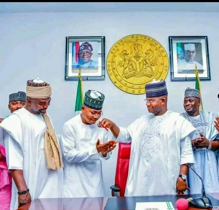 Immediate past Kogi State Governor, Alhaji Yahaya Adoza Bello and Kogi State Governor, Ahmed Usman Ododo