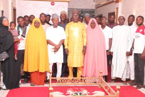 Hon. Muhammed Adamu Omadefu, member representing keana constituency at the Nasarawa State House of Assembly in group photograph with constituents