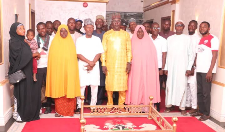 Hon. Muhammed Adamu Omadefu, member representing keana constituency at the Nasarawa State House of Assembly in group photograph with constituents