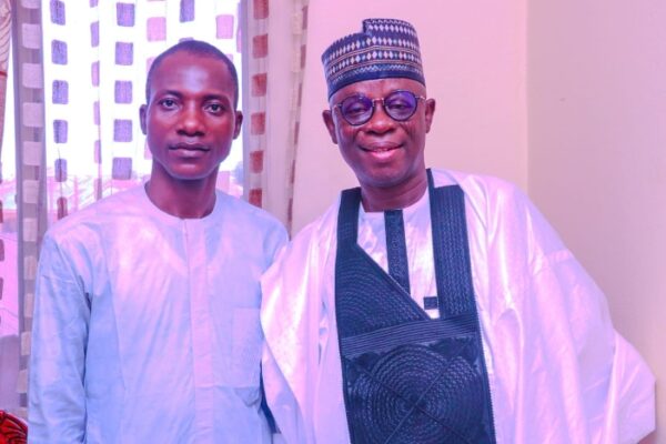 Immediate past Speaker of Nasarawa State House of Assembly, Rt. Hon Ibrahim Abdullahi Balarabe and his boy, Yahaya Idris Toto