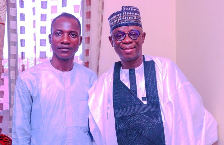 Immediate past Speaker of Nasarawa State House of Assembly, Rt. Hon Ibrahim Abdullahi Balarabe and his boy, Yahaya Idris Toto