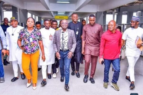 Governor of Benue State Hyacinth Alia and some of his aidies