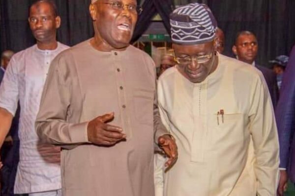 Former Vice President, Alhaji Atiku Abubakar and Former National Chairman of the Peoples Democratic Party, PDP, Senator Iyorchia Ayu