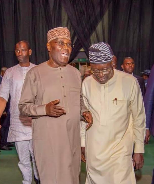Former Vice President, Alhaji Atiku Abubakar and Former National Chairman of the Peoples Democratic Party, PDP, Senator Iyorchia Ayu