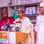 National Chairman of Social Democrat Party (SDP), Shehu Musa Gabam and Nasarawa Assembly caucus of SDP