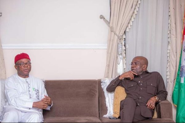 A member of Board of North East Development Commission (NEDC), Hon Sam Onuigbo & The Governor of Abia State, Dr Alex Otti, OFR.
