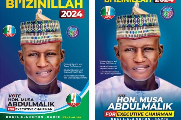 Hon Musa Abdulmalik, the potential APC candidate in the October 19 local government election in Kogi LG