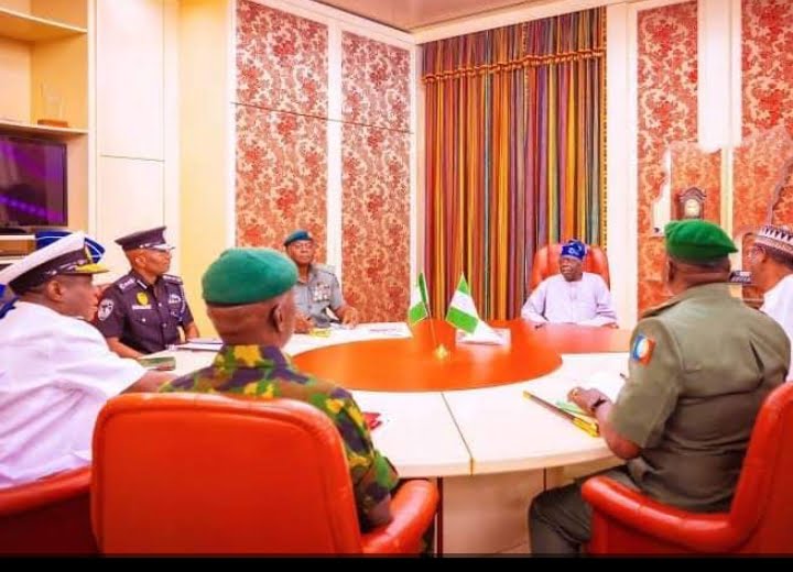 President Bola Ahmed Tinubu and head of Security agencies