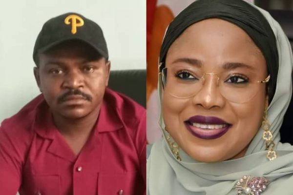 Chairman, Kogi State chapter of NYCN, Comrade Benjamin Jeremiah Ojodale and Former Minister of State FCT and Chairman board Nigerian Civil Aviation Authority, NCAA, Hajiya (Dr.) Ramatu Tijani Aliyu