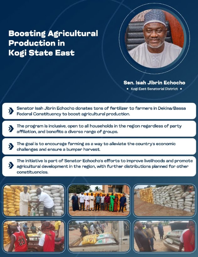 Sen. Echocho distributes Fertilizer to Farmers in Dekina, Bassa LGAs