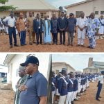 Images of Chairman, National Youth Council of Nigeria, NYCN, Kogi State chapter, Comrade Benjamin Jeremiah Ojodale, former Pioneer State NYCN Chairman, Comrade Bala U Ibrahim, guests and Commandant and officers of Boys Brigade Guard