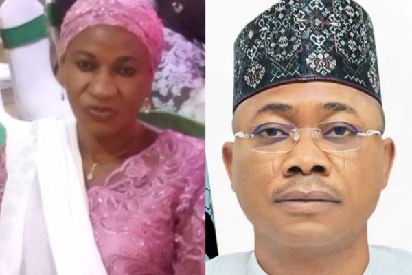 renowned Kogi women advocate for gender balancing, Hajiya Rekiya Tijani and Kogi State Governor, Alhaji Ahmed Usman Ododo