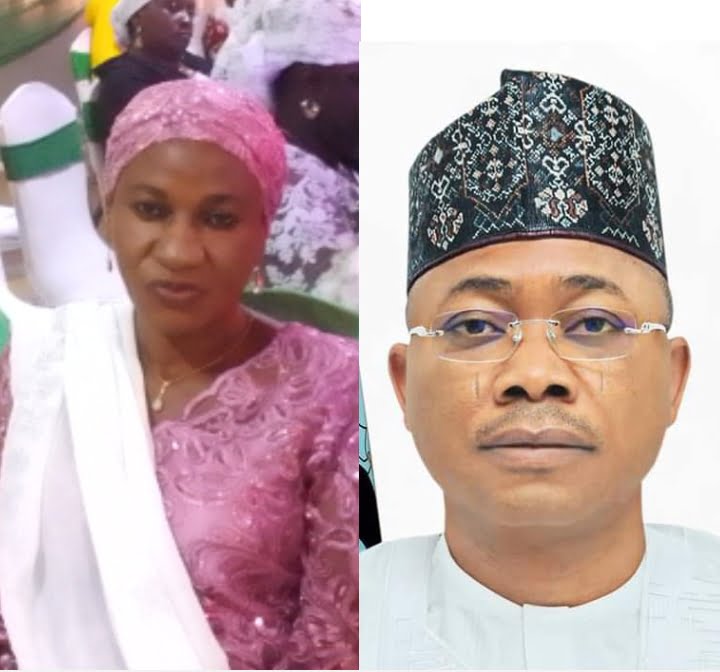 renowned Kogi women advocate for gender balancing, Hajiya Rekiya Tijani and Kogi State Governor, Alhaji Ahmed Usman Ododo