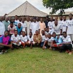 Rt. Hon Usman Labaran Shafa, the immediate past legislator for Toto/Gadabuke constituency, now Executive Secretary Nasarawa Teachers Service (middle), Hon Salihu Gimba, SA to NSHA Speaker flanked by Officials and players of Toto LG on Saturday at Meseda Hotel Lafia, Nasarawa State.