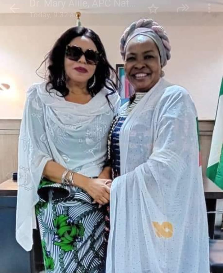 South-West Woman Leader, Hon (Chief) Mrs. Yetunde Shakirat Adesanya and Dr. Mary Alile Idele, National Woman Leader of the All Progressives Congress (APC)