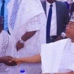 Philanthropist Abdulrafiu Yakubu exchange pleasantry with Kogi State Governor, Alhaji Ahmed Usman Ododo