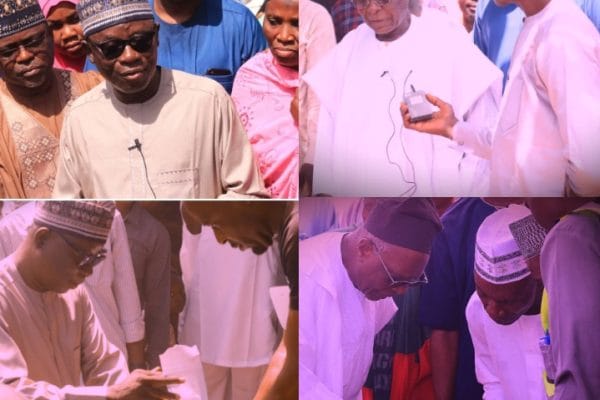 Images of Rt. Hon Ibrahim Balarabe Abdullahi, the former Speaker of the Nasarawa State House of Assembly and Ohimegye Opanda, HRH. Alhaji Usman Abdullahi