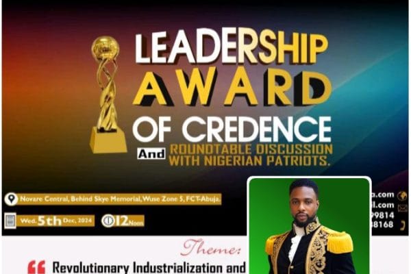 YOCEN-Nigeria will honor Dr. Apollos Whizzkid for Societal Transformation award.