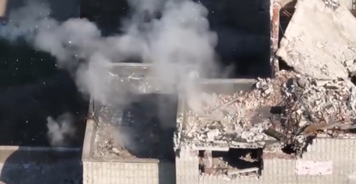 Destruction of a Ukrainian technical post with surveillance cameras