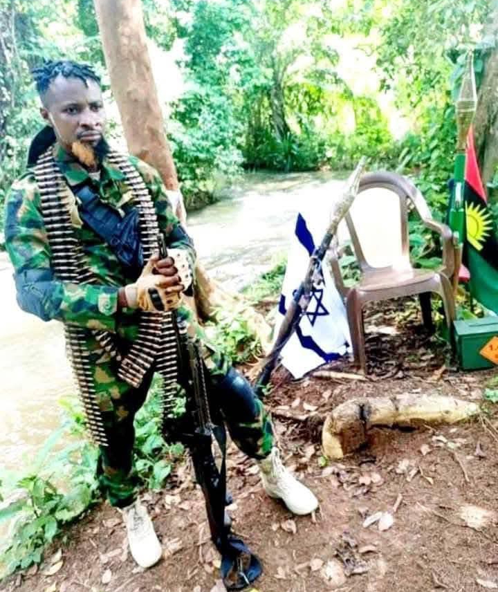 One of the members of Indigenous People of Biafra (IPOB) and Eastern Security Network (ESN) before the raid