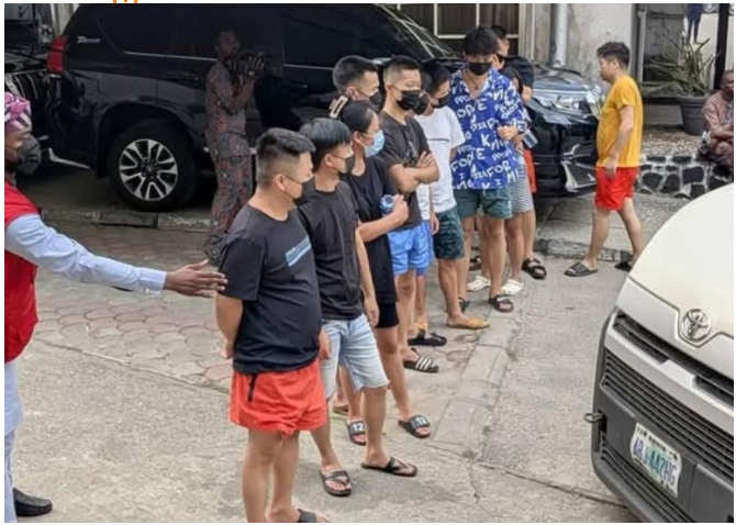 13 Chinese nationals arrested by the EFCC over Cybercrime in Lagos, Nigeria