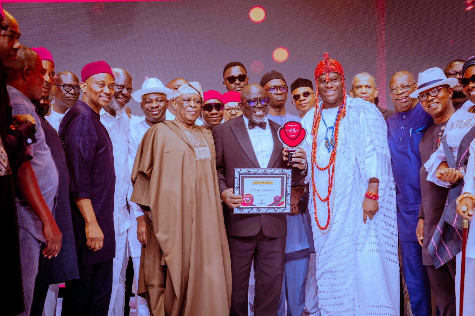 Governor Sheriff Oborevwori of Delta State is being honored as Governor of the Year 2024 (Good Governance) at the Vanguard Personality of the Year Awards