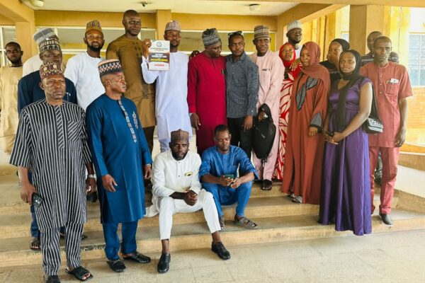 Boss Mustapha Ismail, Kogi State Chairmanship aspirant of NYCN, his Campaign Organization Director General, Hon Umar Bako clerk and his team of supporters