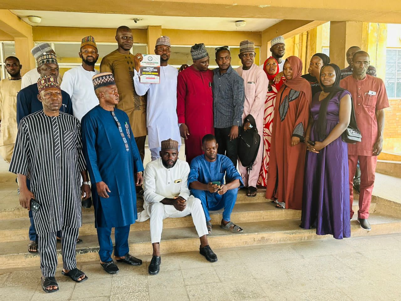 Boss Mustapha Ismail, Kogi State Chairmanship aspirant of NYCN, his Campaign Organization Director General, Hon Umar Bako clerk and his team of supporters