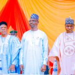 From Right, Senator Abdullahi Adamu, Governor Abdullahi Sule and Speaker of Nasarawa State House of Assembly, Rt. Hon Danladi Jatau