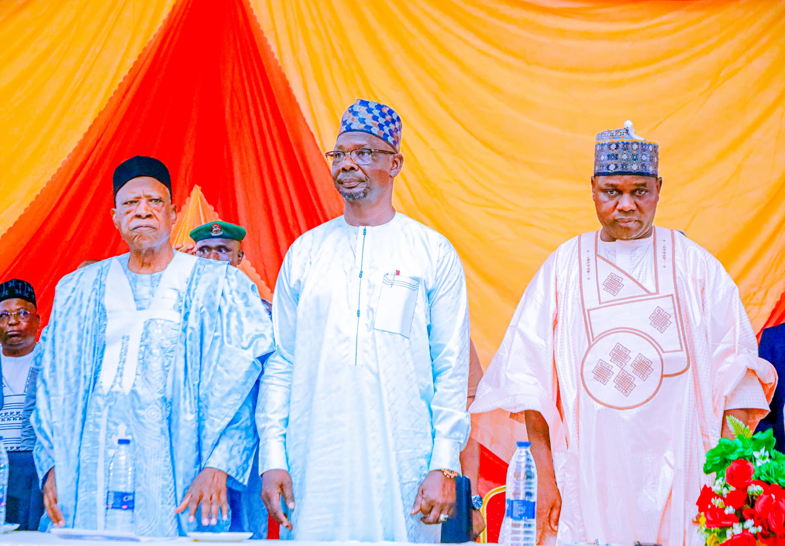 From Right, Senator Abdullahi Adamu, Governor Abdullahi Sule and Speaker of Nasarawa State House of Assembly, Rt. Hon Danladi Jatau