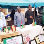 From left is CEO Tradomedical herbal clinic with dignitaries during the fourth anniversary.