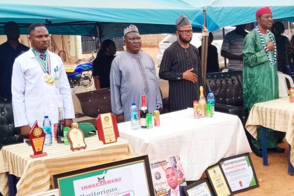 From left is CEO Tradomedical herbal clinic with dignitaries during the fourth anniversary.