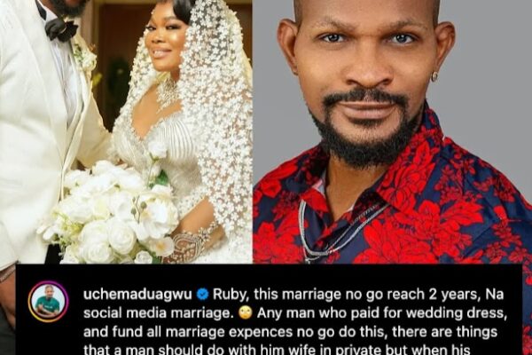 Celebrity: Uche Maduagwu doubts Ruby Ojiakor's marriage will last two year