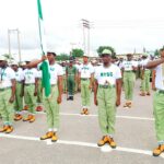 Corps member on a stand still parade during the closing ceremony of Batch A stream two orientation course.