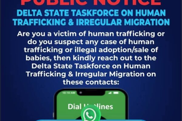 Delta Taskforce Against Human Trafficking releases whistle blowers phone numbers