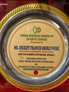 Oborevwori Inducted into SWAN-Nigeria Order of Sports