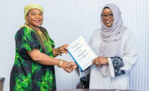 MD/CEO, Aspitah Global Resources Ltd, Ms. Latifah Aspitah Isah FCAI (L), DG CLTC, Ms. Rinsola Abiola (R)