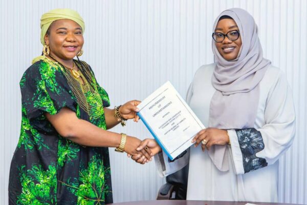 MD/CEO, Aspitah Global Resources Ltd, Ms. Latifah Aspitah Isah FCAI (L), DG CLTC, Ms. Rinsola Abiola (R)