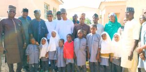 The chairman with orphans at Angwan Jarme orphanage home.