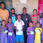 The 6 orphans during the awarding of scholarship