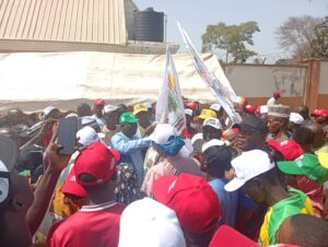 The YPP chairmanship candidate Alhaji Mohammed Angulu Loko (m) during the receiving of some APC decampees in Abaji