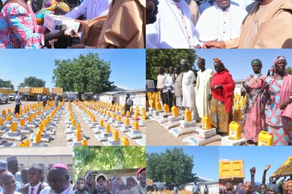 Heartwarming: Borno Gov Zulum Delights Christian Widows, Vulnerable Families with Massive Food Gifts