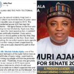 2027: Kogi Polittical Analyst Slams SDP's Ajaka for Alleged Betrayal of Igala Interests Amid Senate Bid