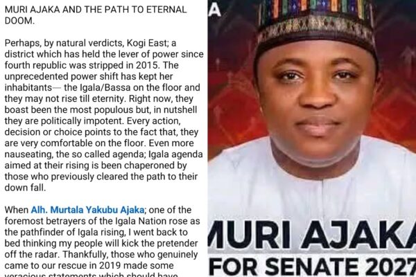 2027: Kogi Polittical Analyst Slams SDP's Ajaka for Alleged Betrayal of Igala Interests Amid Senate Bid