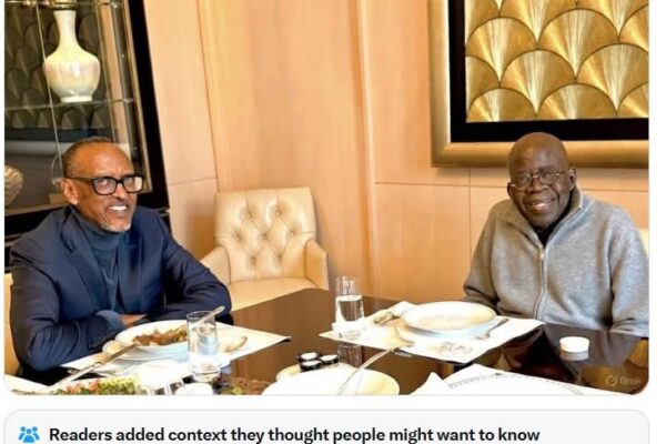 "Tinubu's AI Blunder: Doctored Kagame Lunch Pic Ignites Firestorm Online