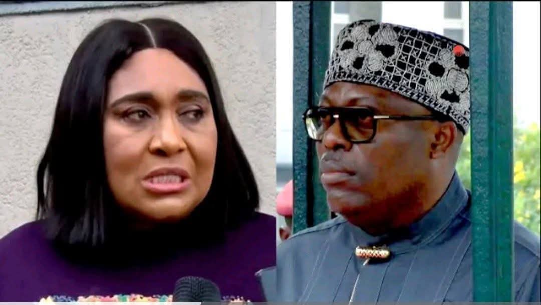 Veteran Nollywood actress and human rights activist, Hilda Dokubo and Dela Sate Governor Siminalayi Fubara