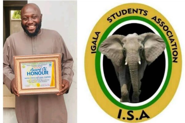 Hon. Omonu Joshua, SSA on Student Affairs to Gov. Ahmed Usman Ododo (L), Igala Student Association (R)