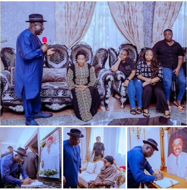 Oborevwori Pays Condolence Visit To Nwaoboshi, Nuel Ojei Families