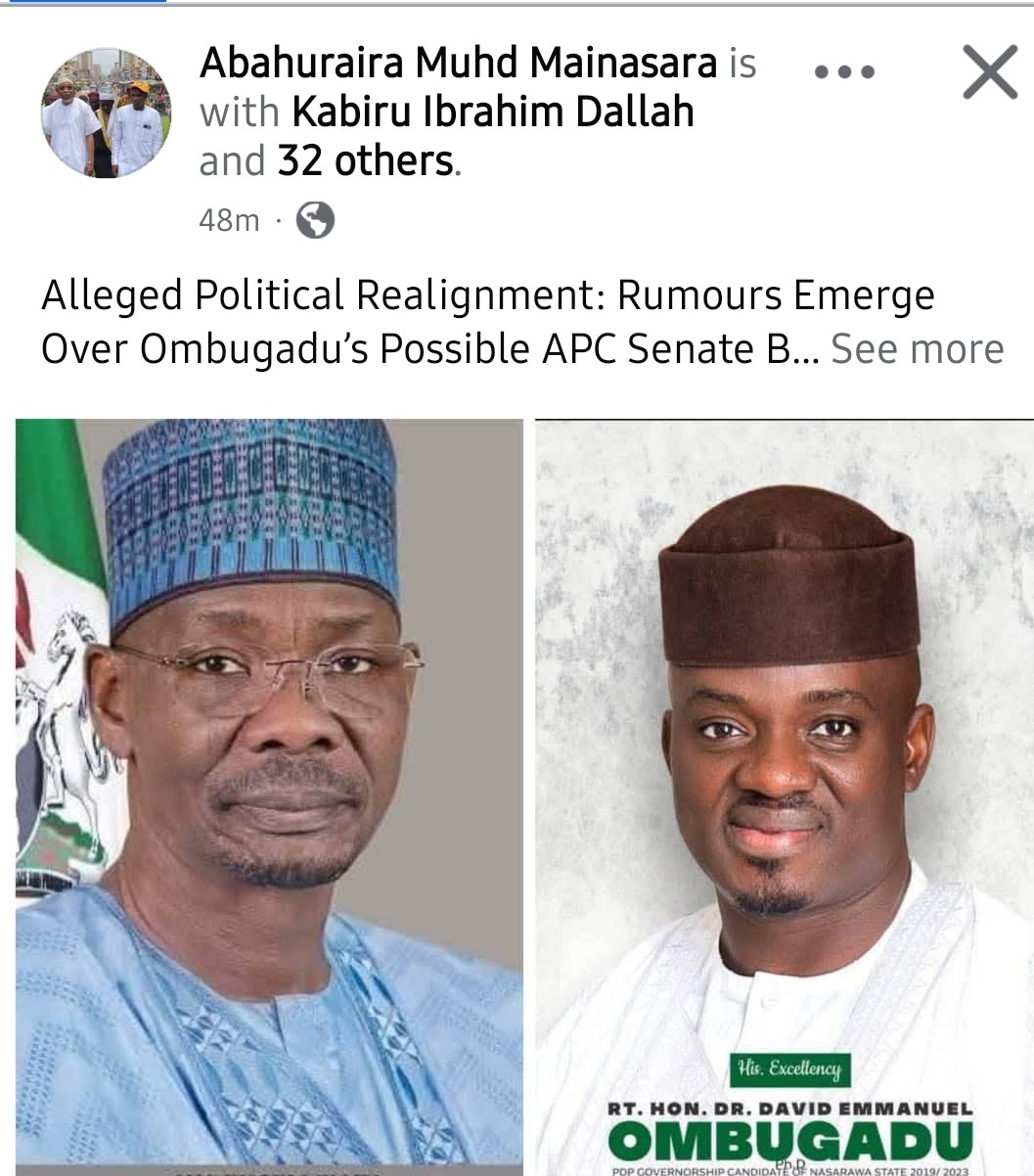 Alleged Political Realignment: Rumours Swirl Over Ombugadu’s Potential APC Senate Bid and 2027 Power-Sharing Deal