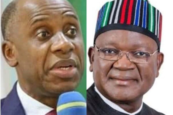 Former Governor of Rivers State, Rotimi Amaechi and Former Governor of Benue State, Samuel Ortom